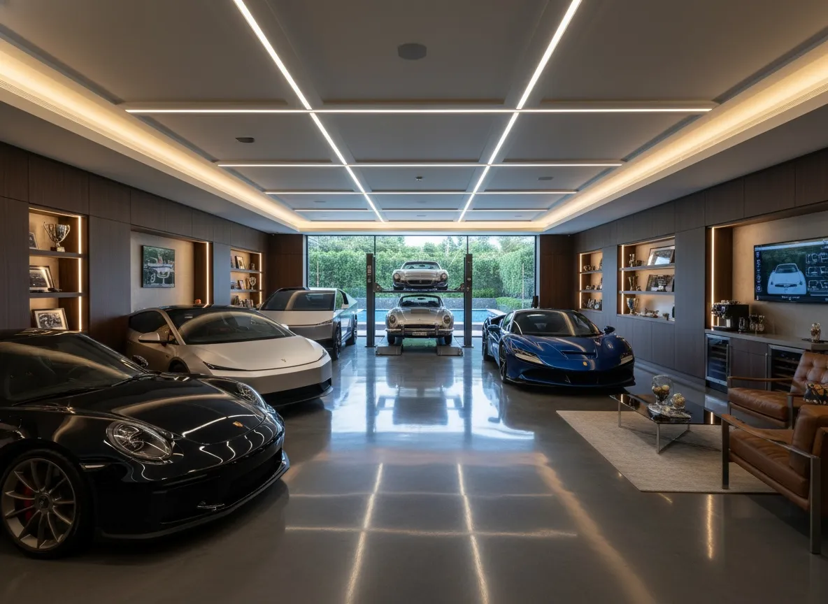 43luxury garage interior shiny e